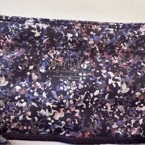 Athleta Leggings Womens 3X Rainier Printed Mesh Tight Purple Blue - Picture 4 of 6